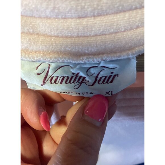 Vintage Vanity Fair Pink Full Zip Knee Length Robe Sz XL - Picture 6 of 8